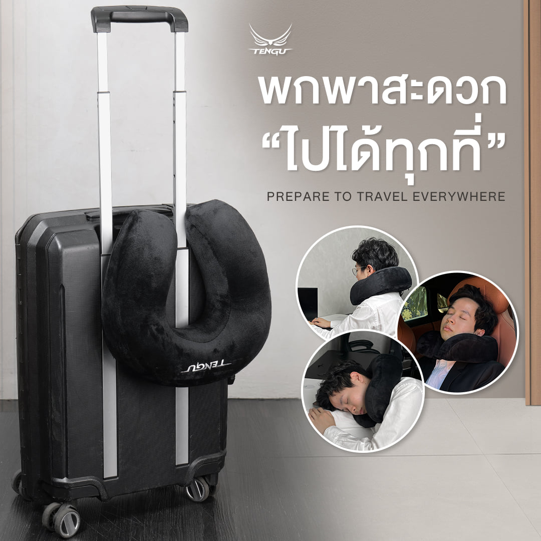 หมอนรองคอเพื่อสุขภาพ TENGUGAMINGGEARS CU-N-BK สีดำ_5